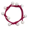Pearl Cluster Burgundy Red Bangle Band