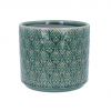 Green Trellis Flower Stoneware Pot Cover