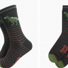 Men's Bamboo Socks - Black, T-Rex Stripe
