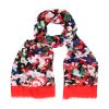 Bright floral red scarf