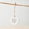 CERAMIC WELCOME TO OUR PATCH PUMPKIN HANGER,