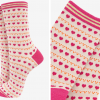 Women's Bamboo Socks - Cream/Pink, Hearts Dots