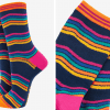 Womens Bamboo Socks - Navy Blue Rainbow Stripe