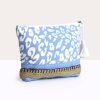 Pale blue animal print cotton travel pouch