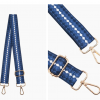 Hayden Woven Bag Strap - Navy Blue, Spotted