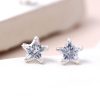 Sterling silver crystal star stud earrings