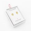 Tropical leaf gold stud earrings
