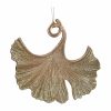 Gold Glitter Genko Leaf Decoration