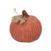 Stoneware - Orange Pumpkin w Gold Leaf