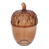Glass Trinket Pot - Amber Acorn