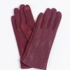 Vegan Leather Touch Screen Lined Gloves Berry