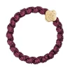 Woven Gold Quatrefoil Plum
