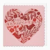 Floral Heart Anniversary Scalloped Card