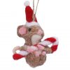 Mixed Wool Mouse w/ Candy Cane Dec