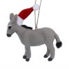 Faux Fur Donkey w/ Santa Hat Dec