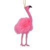 Pink faux fur flamingo decoration