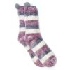Lilac mix striped chenille cosy socks