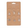 Pack of 6 Silver Metal Glass Charms