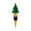 Green/ Gold Metal Christmas Tree Bottle Stopper