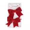Red glitter hair toggle bows