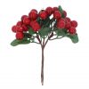 Red Berry with Leaves Pick
