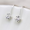 Sterling silver clear crystal little drop earrings