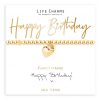 Happy Birthday gold hearts charm bracelet