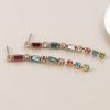 Golden multicolour crystal strand earrings