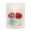 Red and blue mix mini hair clips set
