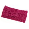 Rich pink recycled herringbone knot twist headband