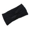 Black recycled herringbone knot twist headband