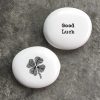 Porcelain Pebble - Shamrock Good Luck