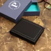 Black leather bi-fold wallet