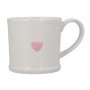pink heart stoneware mug