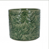 Green willow stoneware pot cover medium