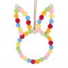 Wool Hanging Dec - Bright Pom Pom Bunny Head