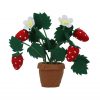 Mixed Wool Orn 13cm - Strawberry Potted Plant
