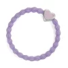 Enamel silver heart lavender bangle band