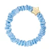 Sky blue gold star skinny silk bangle band