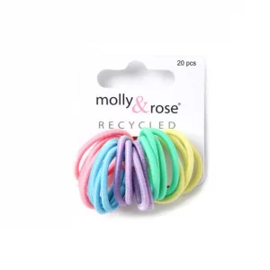 Recycled mini elastics - Pastels - Card of 20