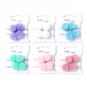 Pom pom elastics - Assorted - Card of 2