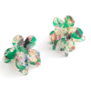 Flower Hair Claws Green Pair