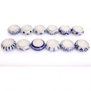 Blue & White Crackle Glaze T-light Holder