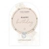 Happy Birthday- Beige Crystal Affirmation Bracelet