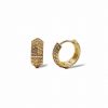 Sparkling Huggie Hoop Earrings in Gold
